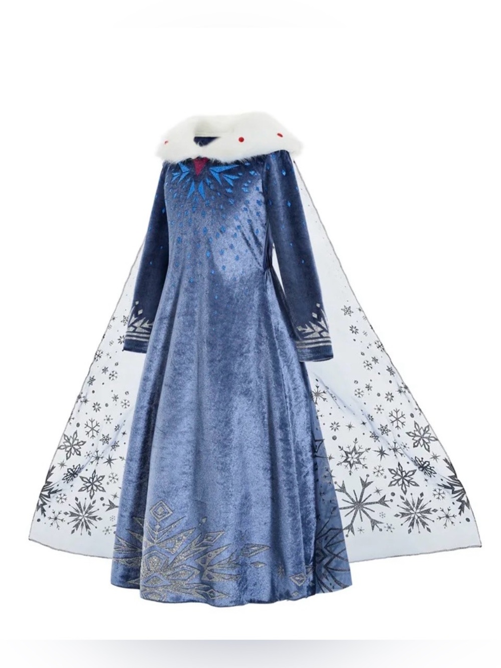 Girls Elsa Snow Queen Princess Deluxe Costume Size S 4-5T Ice Jelly Shoes Includ